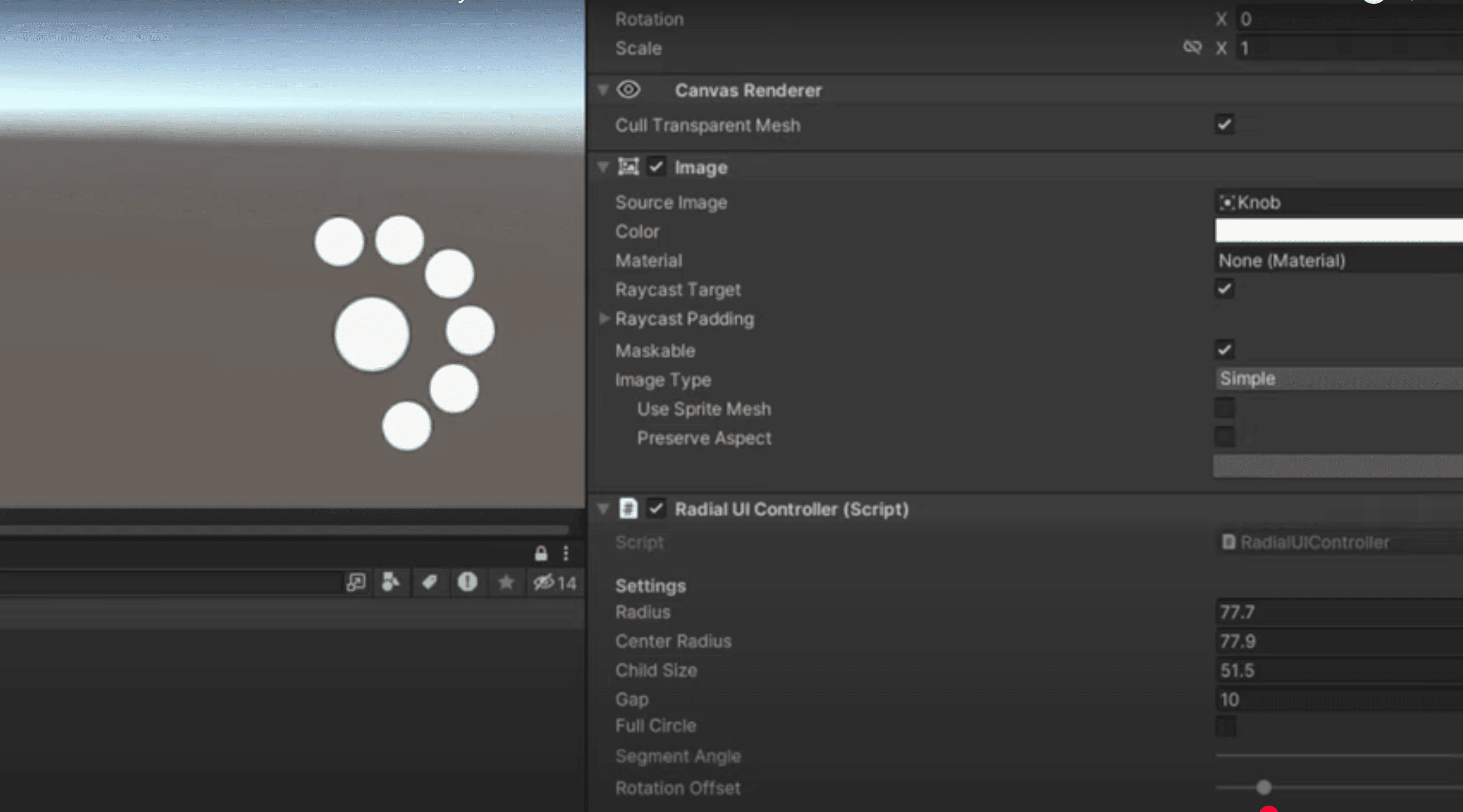 RadialUIController preview